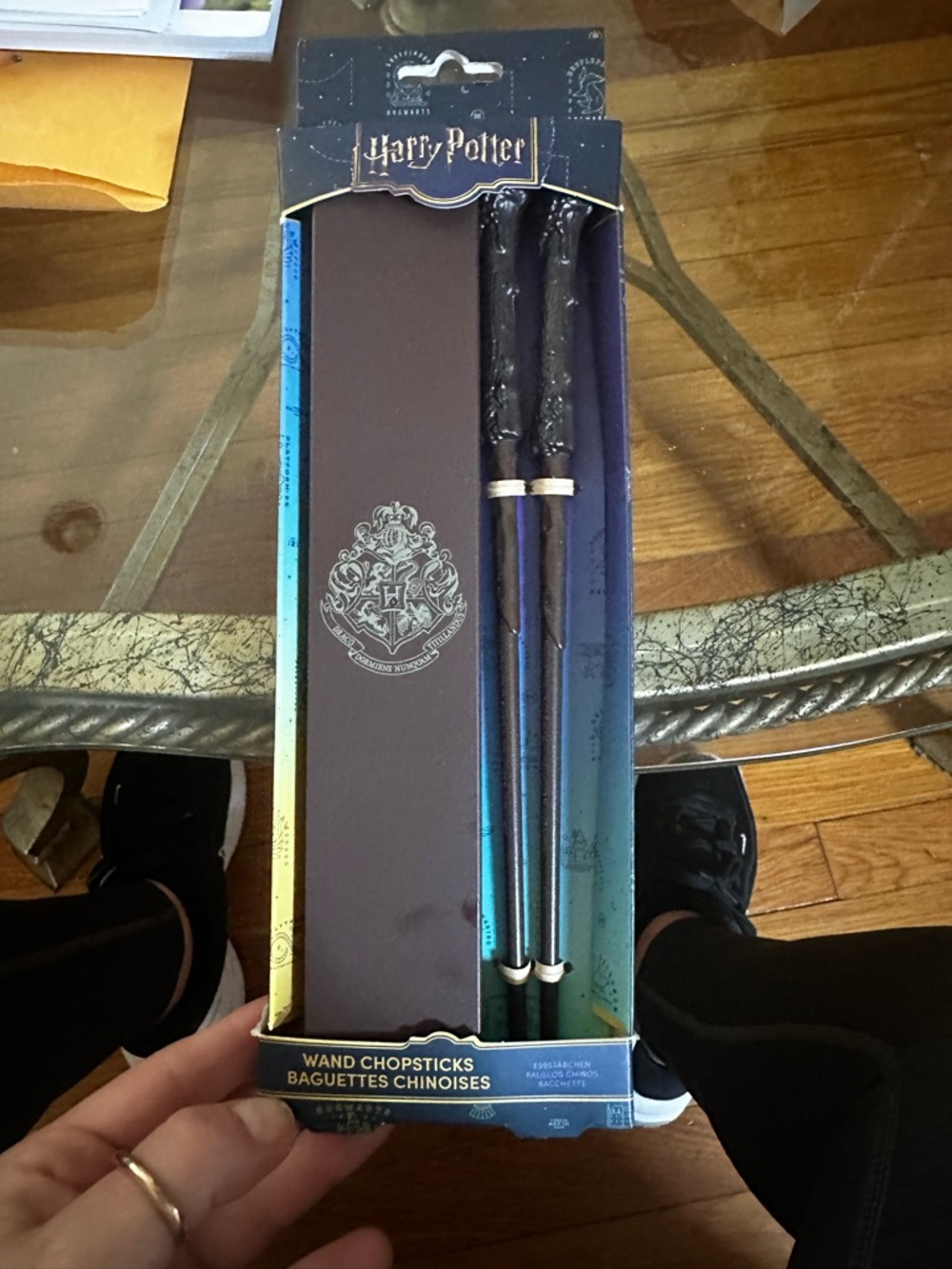 Warner Bros. Harry Potter Black Wand Chopsticks with Crest Box